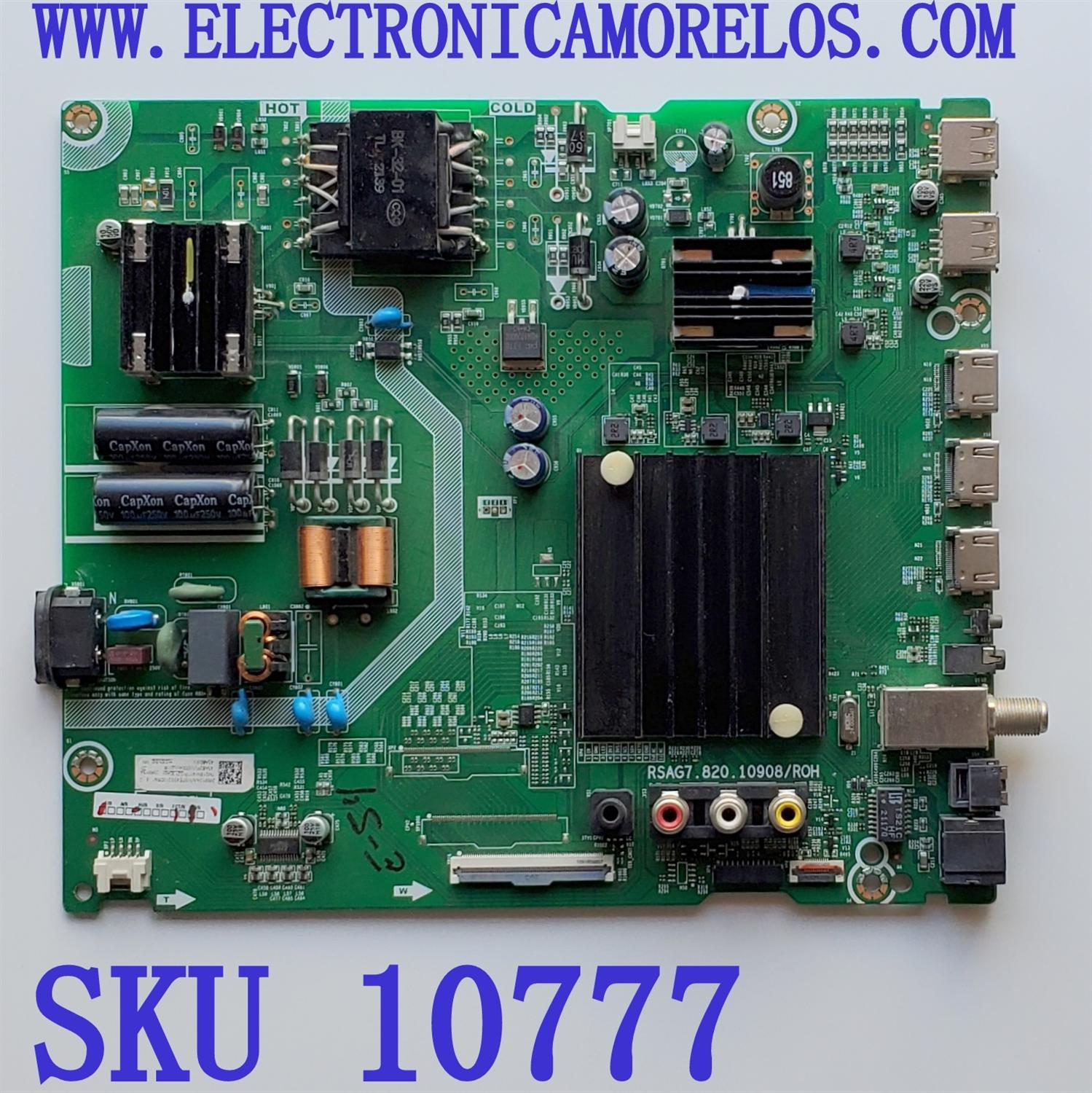 MAIN FUENTE COMBO ORIGINAL PARA TV HISENSE 4K UHD HDR VIDAA / NUMERO DE PARTE 295912 / RSAG7.820.10908/ROH / 295913 / 43A53FUV / PANEL HD425Y1U51-T0L2\S0\GM\ROH / DISPLAY T430QVN03.7 / MODELO  43A60GV / 43A60GV 43A53FUV	
